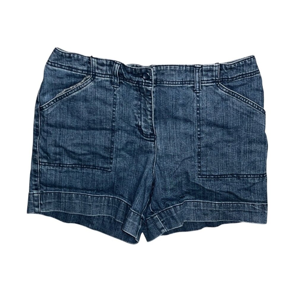Charter Club Sz 14 Petite Blue Denim Shorts Womens Casual Cotton Blend